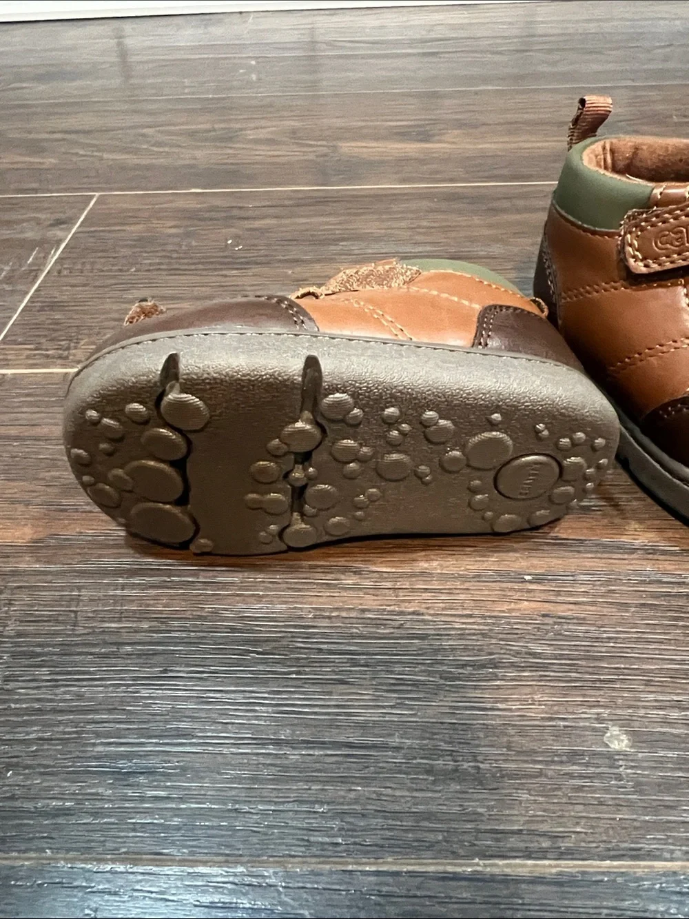 Carter's Brown & Olive Toddler Lace-Front Velcro Boots